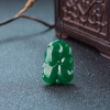 糯种深绿翡翠年年有余吊坠-红掌柜