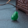 深绿翡翠百合花吊坠-红掌柜