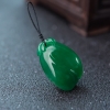 糯种深绿翡翠吊坠-红掌柜