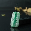 天然糯种飘翠翡翠竹报平安吊坠-红掌柜