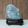 缅甸天然糯种紫罗兰翡翠弥勒佛摆件-红掌柜