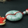 缅甸天然豆种翡翠平安扣车挂-红掌柜