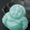 缅甸天然糯种翡翠弥勒佛吊坠-红掌柜
