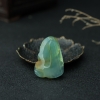 缅甸糯冰种俏色翡翠年年有余吊坠-红掌柜