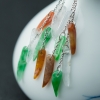 缅甸天然糯冰种翡翠红红火火耳环-红掌柜