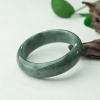 天然糯种灰绿翡翠手镯-红掌柜