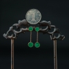 糯种飘翠翡翠耳环-红掌柜