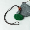 缅甸天然花青种翠绿翡翠如意锁吊坠-红掌柜