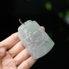 缅甸天然糯冰种翡翠吊坠-红掌柜