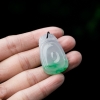 缅甸天然冰种飘翠翡翠吊坠-红掌柜