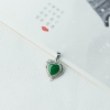 18K糯种翠绿翡翠桃心吊坠-红掌柜