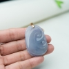 缅甸天然糯种紫罗兰翡翠吊坠-红掌柜