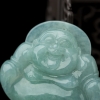 缅甸天然糯种翡翠弥勒佛吊坠-红掌柜