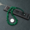 翠绿翡翠岁岁平安项链-红掌柜