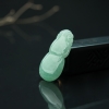 天然糯种豆绿翡翠福禄吊坠-红掌柜