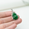 缅甸天然糯种翠绿翡翠吊坠-红掌柜