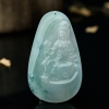 缅甸天然糯冰种飘花翡翠观音吊坠-红掌柜