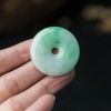 缅甸糯种飘翠翡翠平安扣吊坠-红掌柜