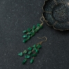 缅甸天然糯种深绿翡翠随形耳环-红掌柜