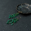 天然糯种深绿翡翠随形耳环-红掌柜