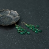 缅甸糯种深绿翡翠随形耳环-红掌柜