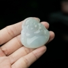 糯冰种浅绿翡翠弥勒佛-红掌柜