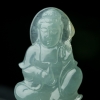 缅甸天然糯冰种翡翠观音吊坠-红掌柜