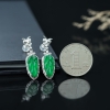 糯冰种阳绿翡翠耳坠-红掌柜