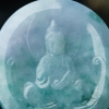缅甸天然糯冰种翡翠观音吊坠-红掌柜