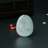 缅甸天然糯冰种翡翠卯兔吊坠-红掌柜