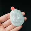 糯冰种翡翠卯兔吊坠-红掌柜