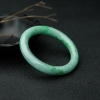 缅甸糯种豆绿翡翠圆镯-红掌柜