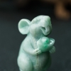 缅甸翡翠子鼠摆件-红掌柜