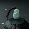 缅甸天然晴水翡翠福在眼前吊坠-红掌柜