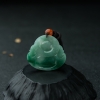 缅甸天然飘翠翡翠弥勒佛吊坠-红掌柜