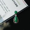 缅甸天然糯种阳绿翡翠随形吊坠-红掌柜
