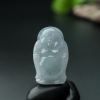 缅甸天然糯种紫罗兰翡翠弥勒佛吊坠-红掌柜