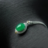 天然糯种阳绿翡翠戒面吊坠-红掌柜