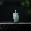 缅甸糯冰种俏色翡翠含笑花吊坠-红掌柜