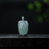 缅甸天然俏色翡翠含笑花吊坠-红掌柜