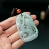 缅甸天然糯种浅绿翡翠吊坠-红掌柜