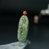 天然糯种俏色翡翠凤凰吊坠-红掌柜