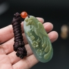 缅甸天然糯种俏色翡翠吊坠-红掌柜