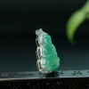 缅甸糯冰种翠绿翡翠观音吊坠-红掌柜