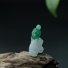 缅甸糯种飘翠翡翠舐犊之情吊坠-红掌柜