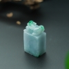 缅甸天然飘翠翡翠貔貅印章-红掌柜