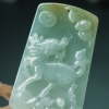 缅甸天然糯种翡翠麒麟吊坠-红掌柜