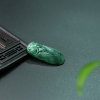 缅甸糯种飘花翡翠一鸣惊人吊坠-红掌柜