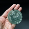 缅甸天然糯冰种蓝水翡翠吊坠-红掌柜