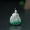 缅甸天然糯种飘翠翡翠弥勒佛吊坠-红掌柜